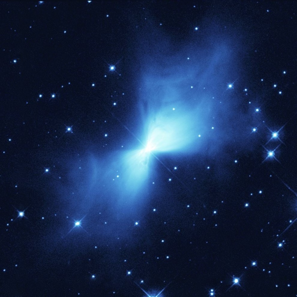 Boomerang (planetary) Nebula in Centaurus @5,000ly - fierce 500,000 kph wind blowing ultracold gas away from central star_HST WFPC2 1998_hs-2005-25-b-full_tif_990w