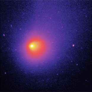 HH46-IR young star with water & small organic molecules from galaxy @3,250Meg-ly at time of origin of life on earth - Spitzer (infra-red) ST 19-12-2003_311w-312h