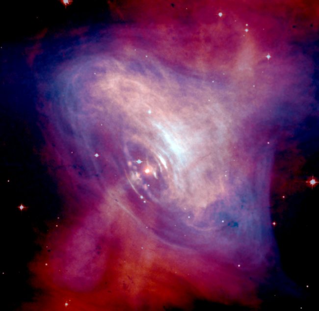 M1 - Crab Nebula_s12b_Combined X-Ray + Optical - Neutron star syncrotron radiation -Supernova remnant in Taurus HST NASA ESA J. Hester et al_650w-634h