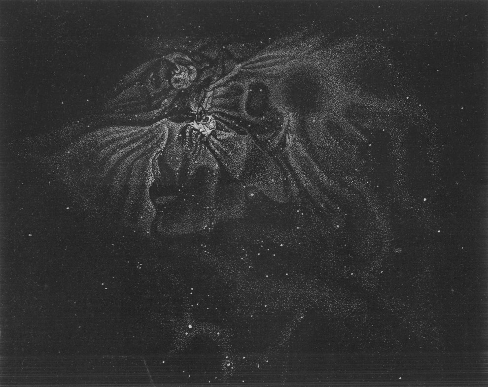 M42-The Great Nebula in Orion_Sketch by the Earl of Rosse_(scan)_Cassel&CoLtd_Lith_London_1890_r-90_990w_set2