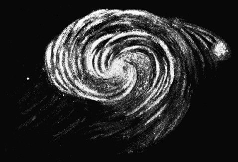 M51-Whirlpool Galaxy - Sketch by Lord Rosse (William Parsons) in 1845