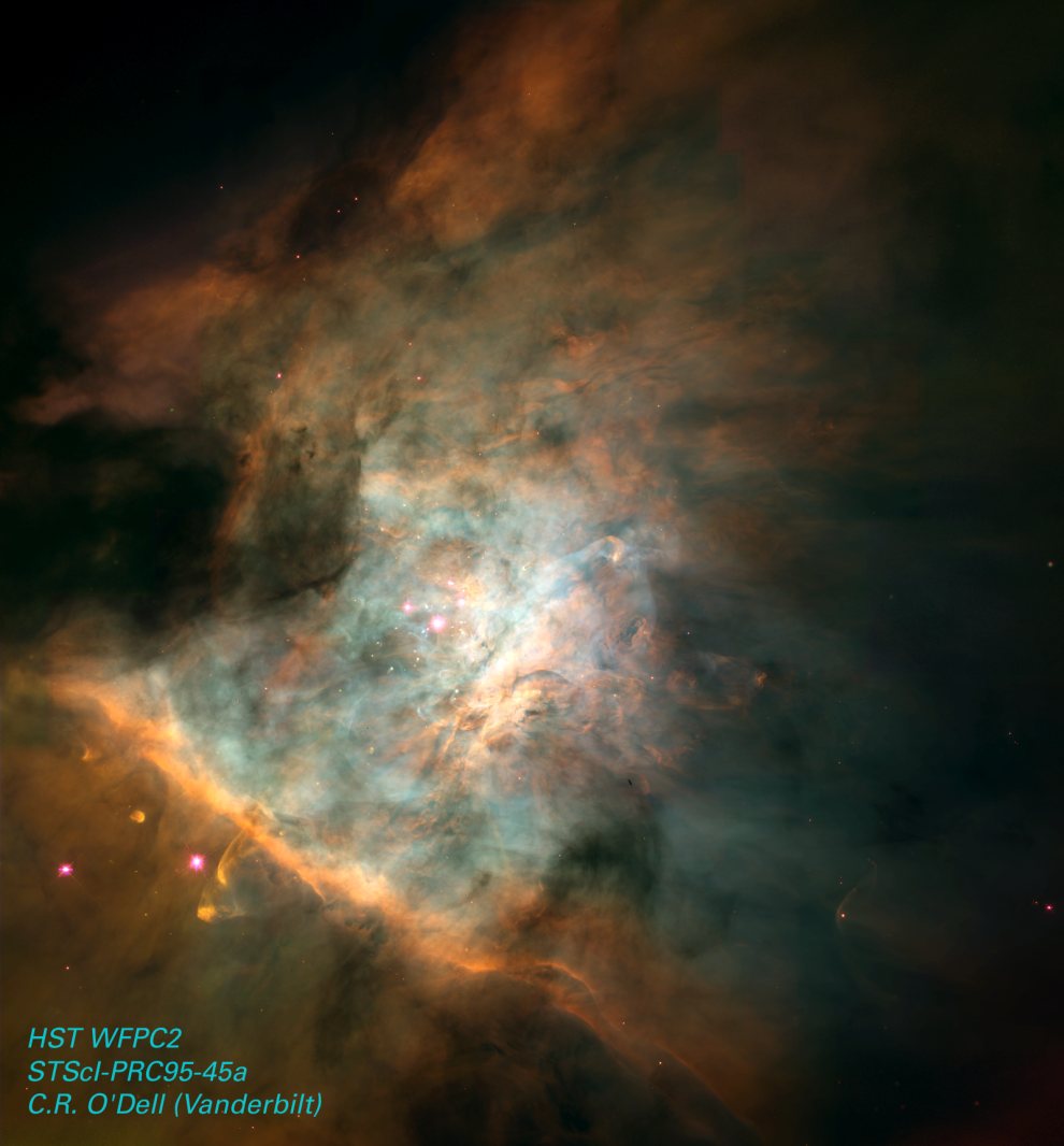 NGC1976 nursary of young stars in the Orion Nebula M42_HST WFPC2 2002 by CR O'Dell (Vanderbilt)_hs-2002-05-d-full_990w
