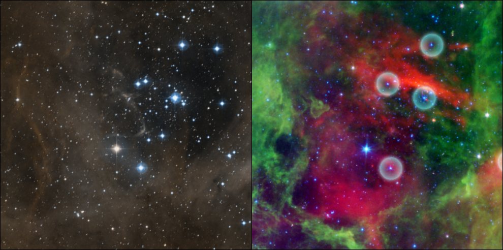 NGC2239-Star-in+NGC2244-open-cluster+Rosette-Nebula-in-Monoceros_Jack-Newton+Spitzer_Infra-red_NASA_JPL-Caltech_Z.Balog(Univ-Arizona_Univ-Szeged)