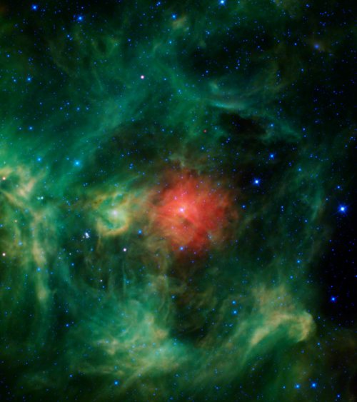 protostars_Barnard3_IRAS-Ring_G159.6-18.5_Wreath Nebula_WISE-28Dec2011-Infra-red_NASA,JPL-Caltech,UCLA,JDsgat_500w